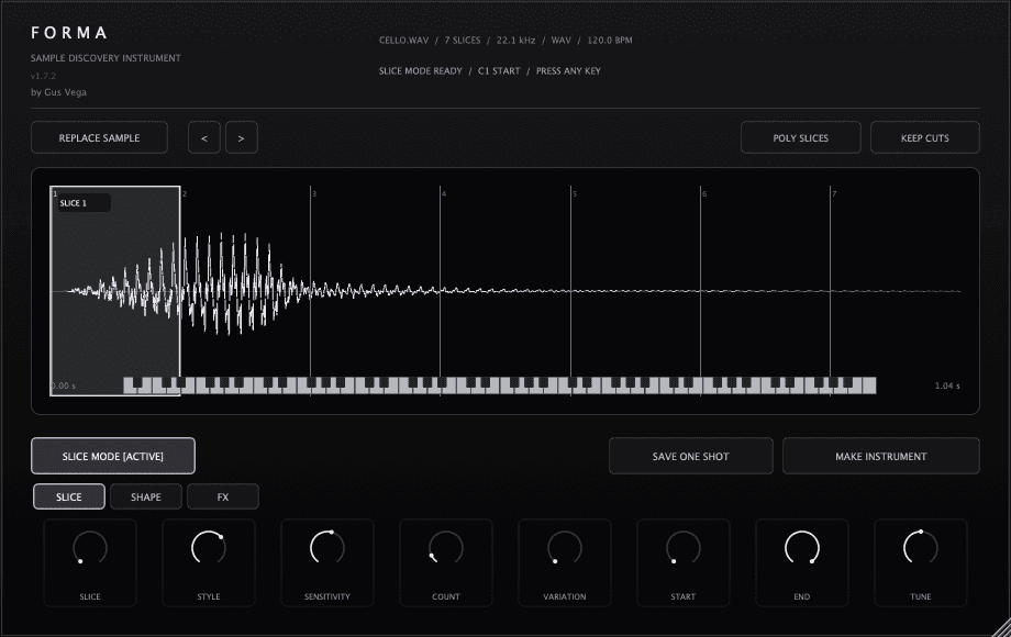 FORMA software interface