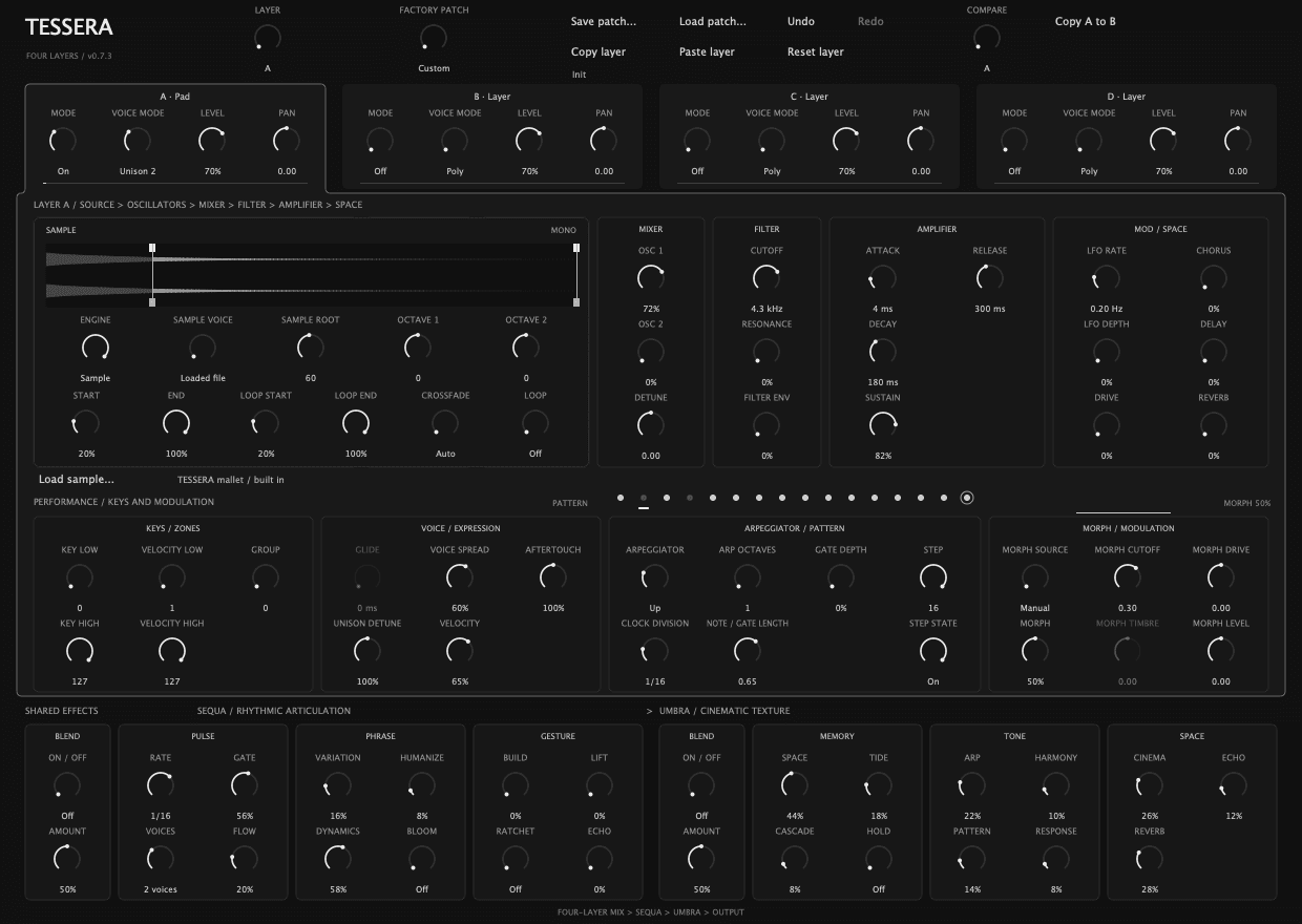 TESSERA software interface